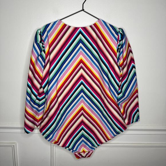 Stylest DreamSculpt Puff Sleeve Stripe Zip Shape wear Swim Suit Womens 2X Plus - Picture 4 of 5